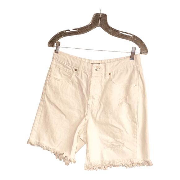 Wild Fable High Rise Bermuda Shorts Destressed Raw Hem Button Fly Women's Sz 4 - Picture 1 of 10